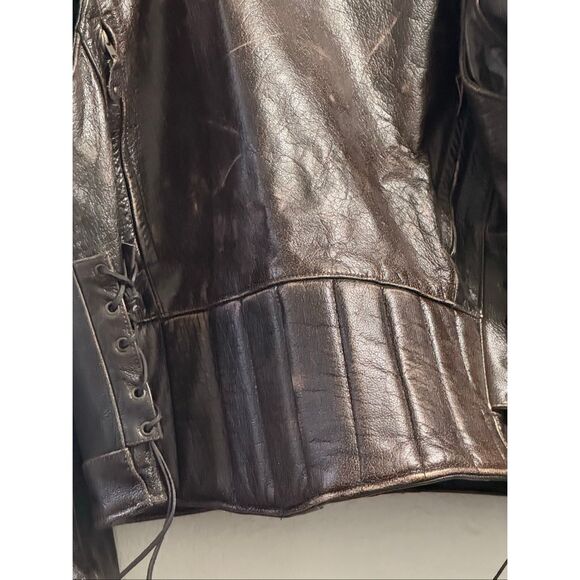 Men’s VTG  leather aviation pilot  brown distressed motorcycle jacket Size XL - Picture 5 of 5